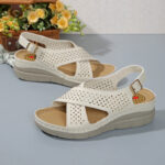 Orthopedic Cross-Strap Wedge Sandals