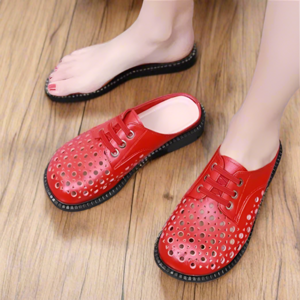 Breathable Backless Leather Shoes