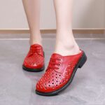 Breathable Backless Leather Shoes