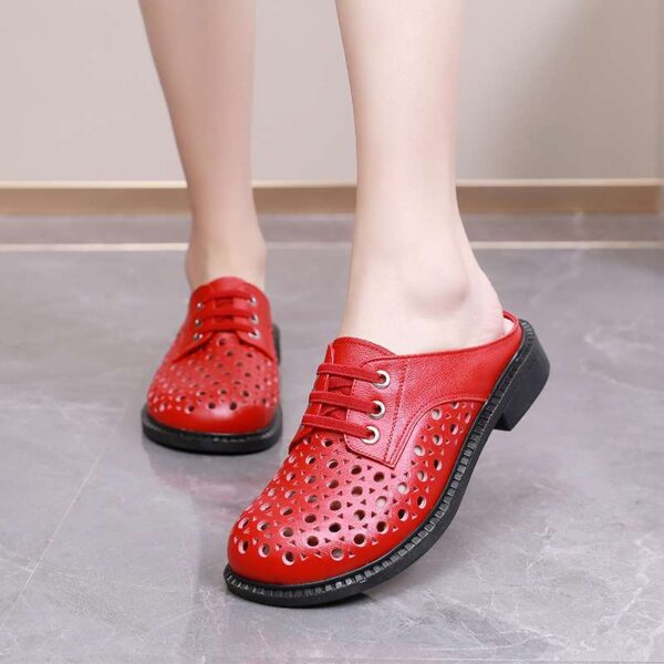 Breathable Backless Leather Shoes