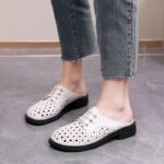 Breathable Backless Leather Shoes