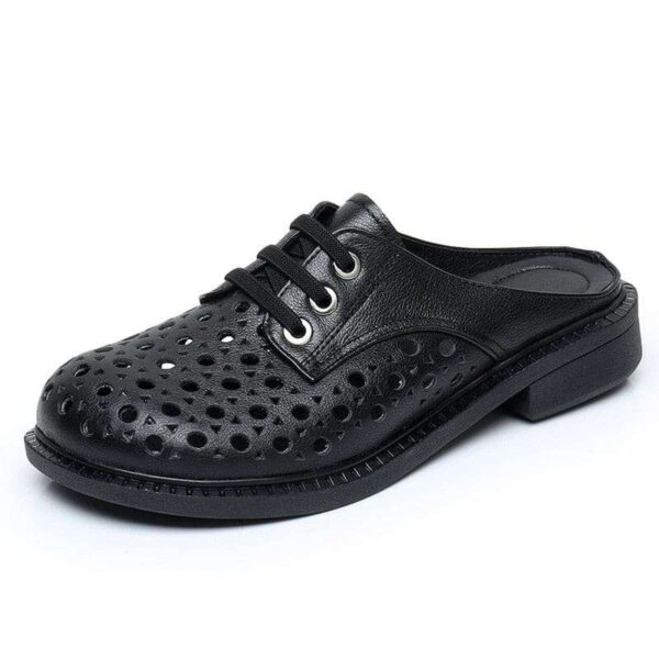 Breathable Backless Leather Shoes