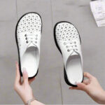 Breathable Backless Leather Shoes