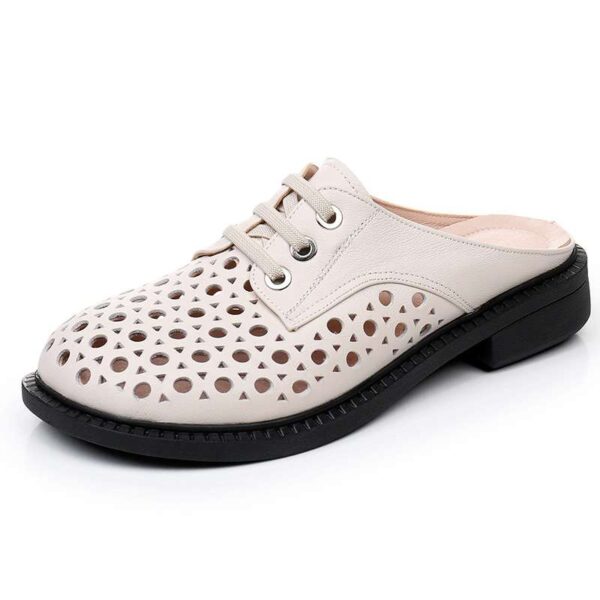 Breathable Backless Leather Shoes