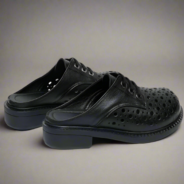 Breathable Backless Leather Shoes