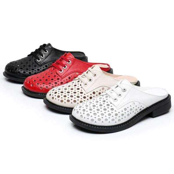 Breathable Backless Leather Shoes