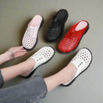 Breathable Backless Leather Shoes