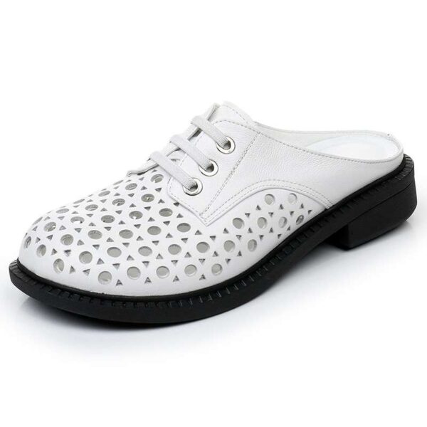 Breathable Backless Leather Shoes