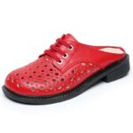 Breathable Backless Leather Shoes