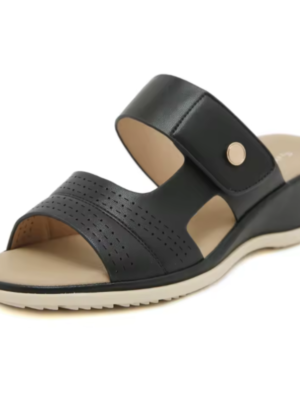 Women's Medium Heel Wedge Sandals with Orthotic Sole