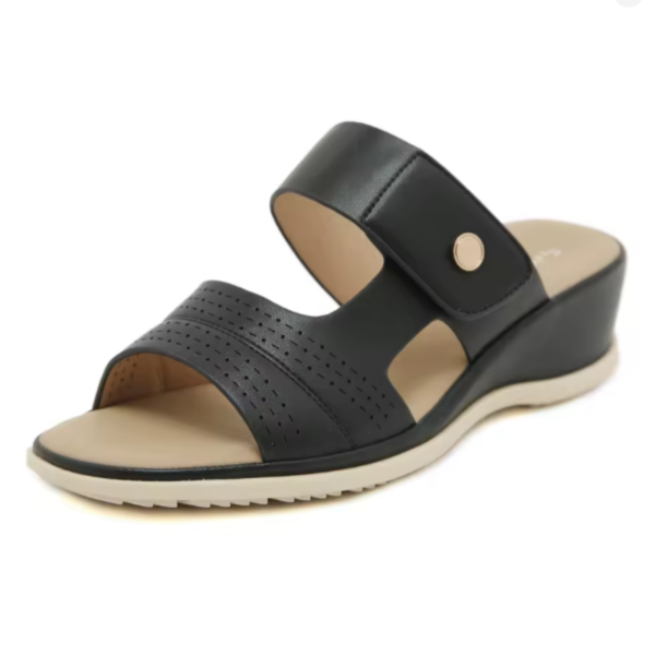 Women's Medium Heel Wedge Sandals with Orthotic Sole