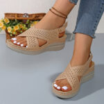 Orthopedic Cross-Strap Wedge Sandals
