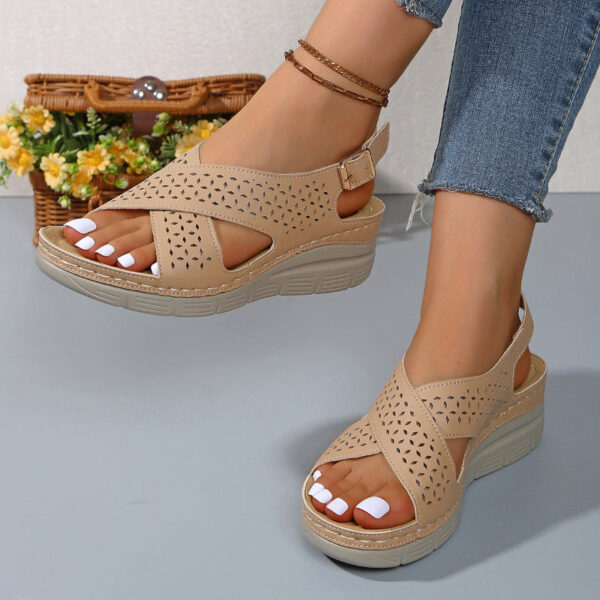 Orthopedic Cross-Strap Wedge Sandals