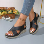 Orthopedic Cross-Strap Wedge Sandals