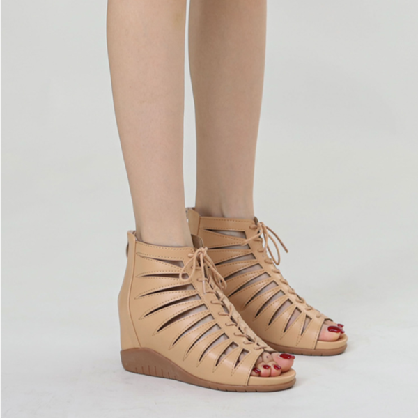 Roman-Inspired Hollow Wedge Sandals ?C Bunion-Friendly Summer Elegance