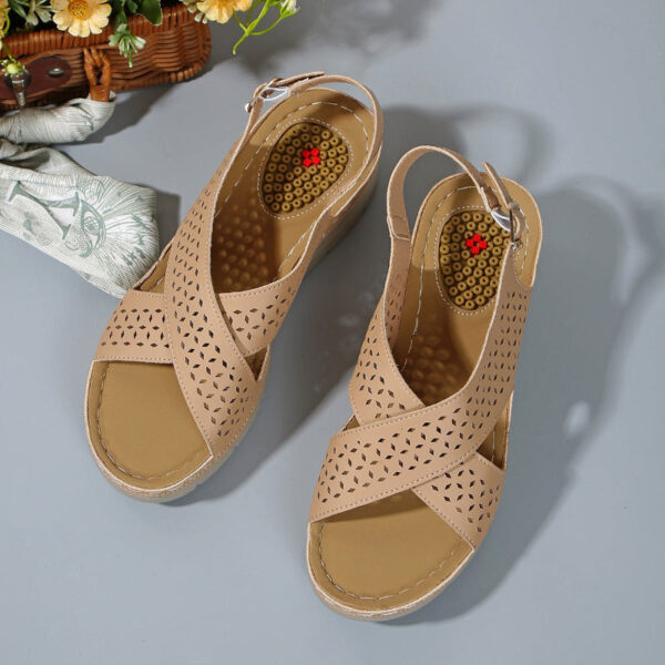Orthopedic Cross-Strap Wedge Sandals