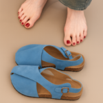 Bunion-Relief Slip-On Sandals with Cork Footbed
