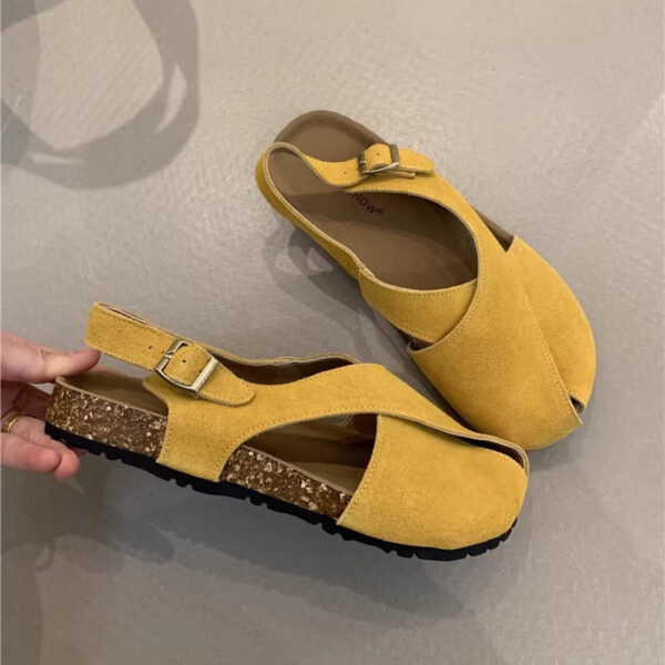 Bunion-Relief Slip-On Sandals with Cork Footbed