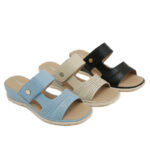 Women's Medium Heel Wedge Sandals with Orthotic Sole