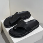 Genuine Leather Thick-Soled Flip-Flops