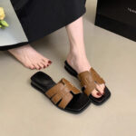 Fashionable French Style Square Toe Sandals