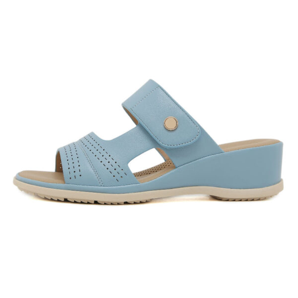 Women's Medium Heel Wedge Sandals with Orthotic Sole