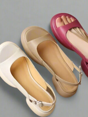 Soft Step Chunky Heel Sandals for Bunion Comfort