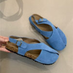 Bunion-Relief Slip-On Sandals with Cork Footbed