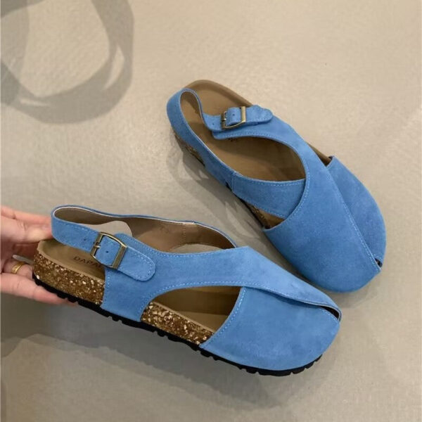 Bunion-Relief Slip-On Sandals with Cork Footbed