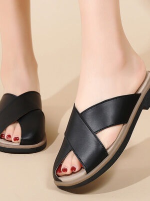 Bunion-Friendly Cross-Strap Sandals