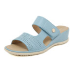 Women's Medium Heel Wedge Sandals with Orthotic Sole