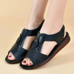 Breathable Lightweight Sandals for Bunions with Zipper Entry